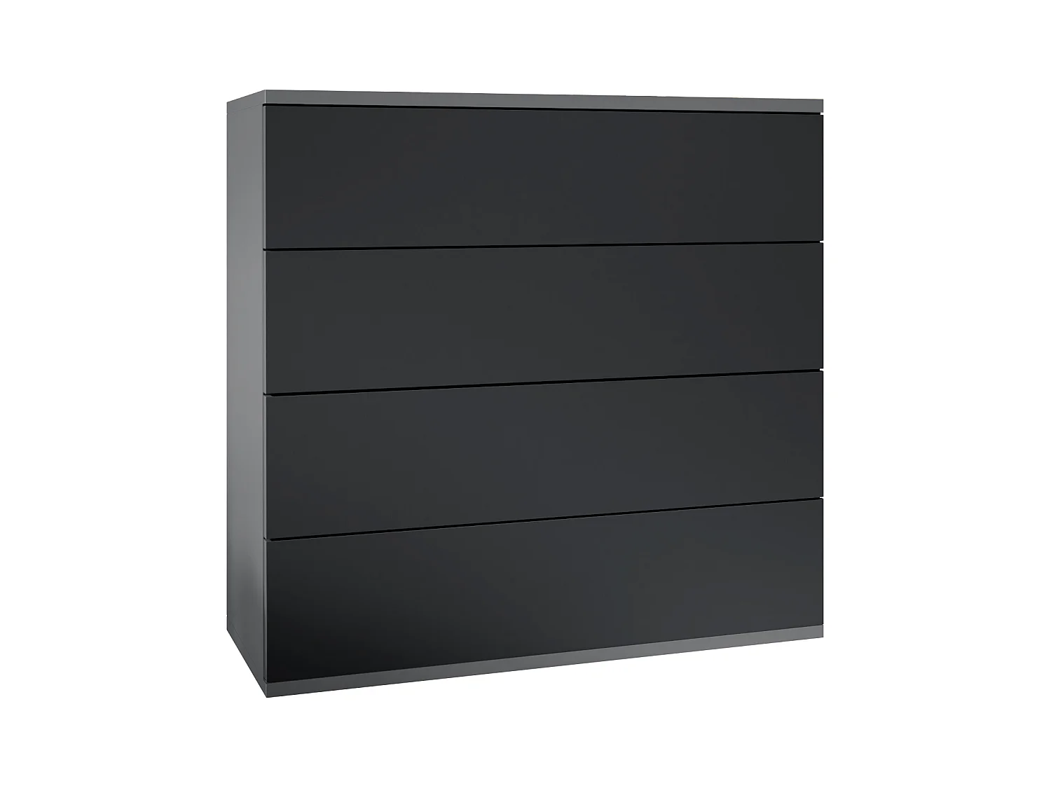 Commode suspendue Pavos V3, Buffet avec 4 tiroirs anthracite mat/noir mat (76 x 76 x 35 cm)