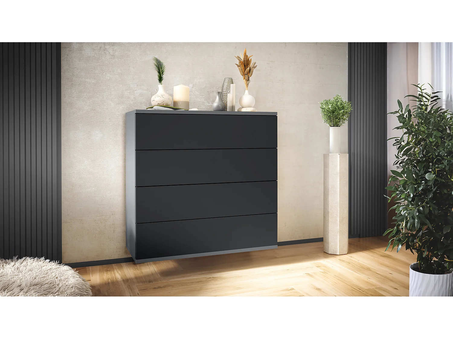 KOMMODE Pavos Schwarz matt