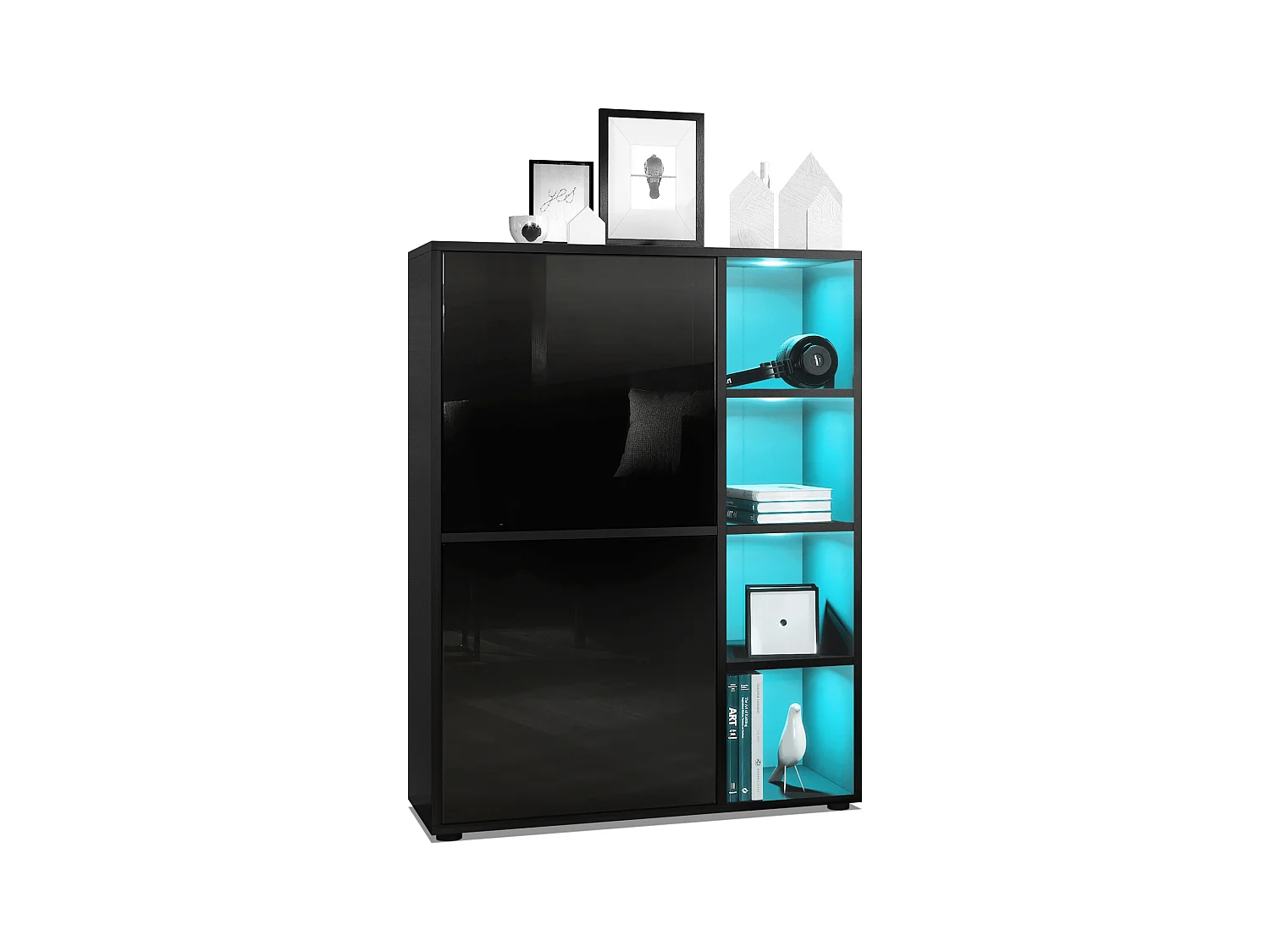 HIGHBOARD Cuba Türen in Schwarz Hochglanz