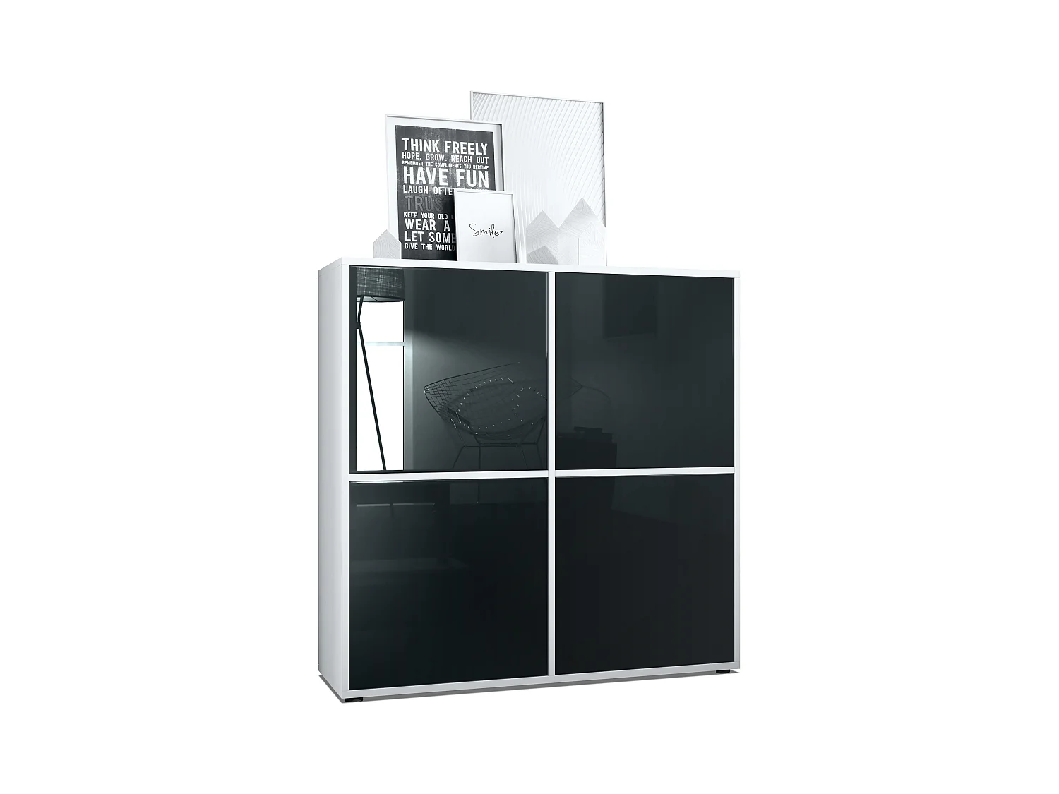 HIGHBOARD Cuba Türen in Schwarz Hochglanz