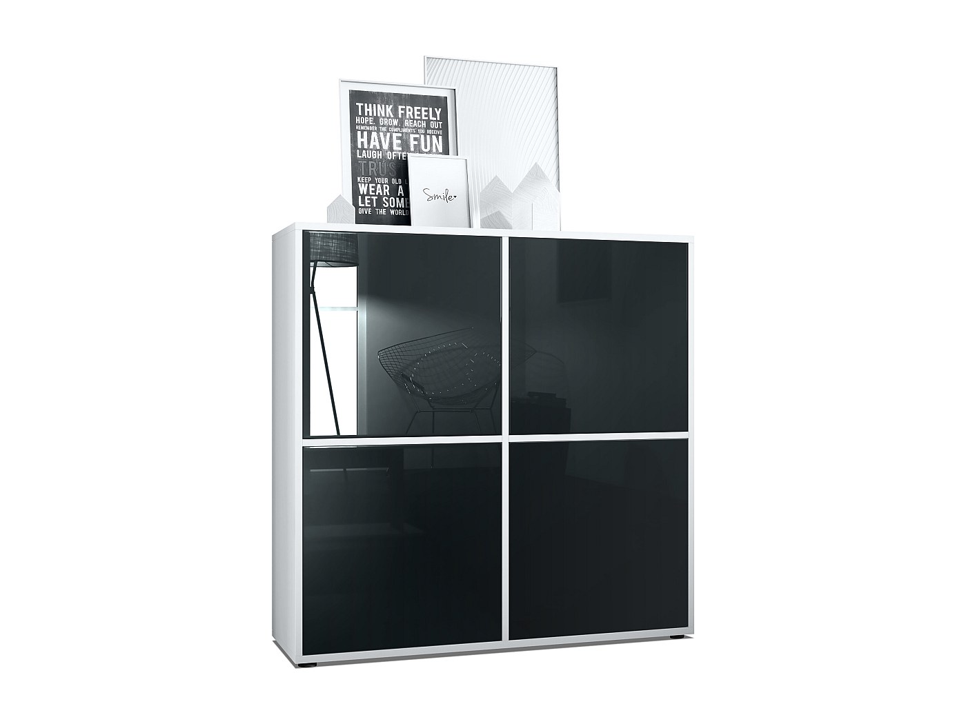 Armadietto Da Bar 4 EVER WINNER Con Ante Scorrevoli A Fienile - 106,7 Cm - Credenza Per Vino E Liquori - Marrone Scuro E Metallo Nero