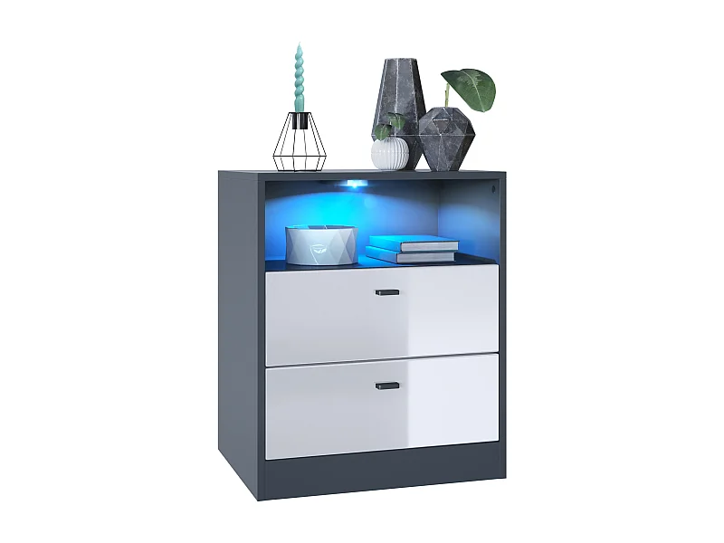 KOMMODE Pino Fronten in Weiß Hochglanz