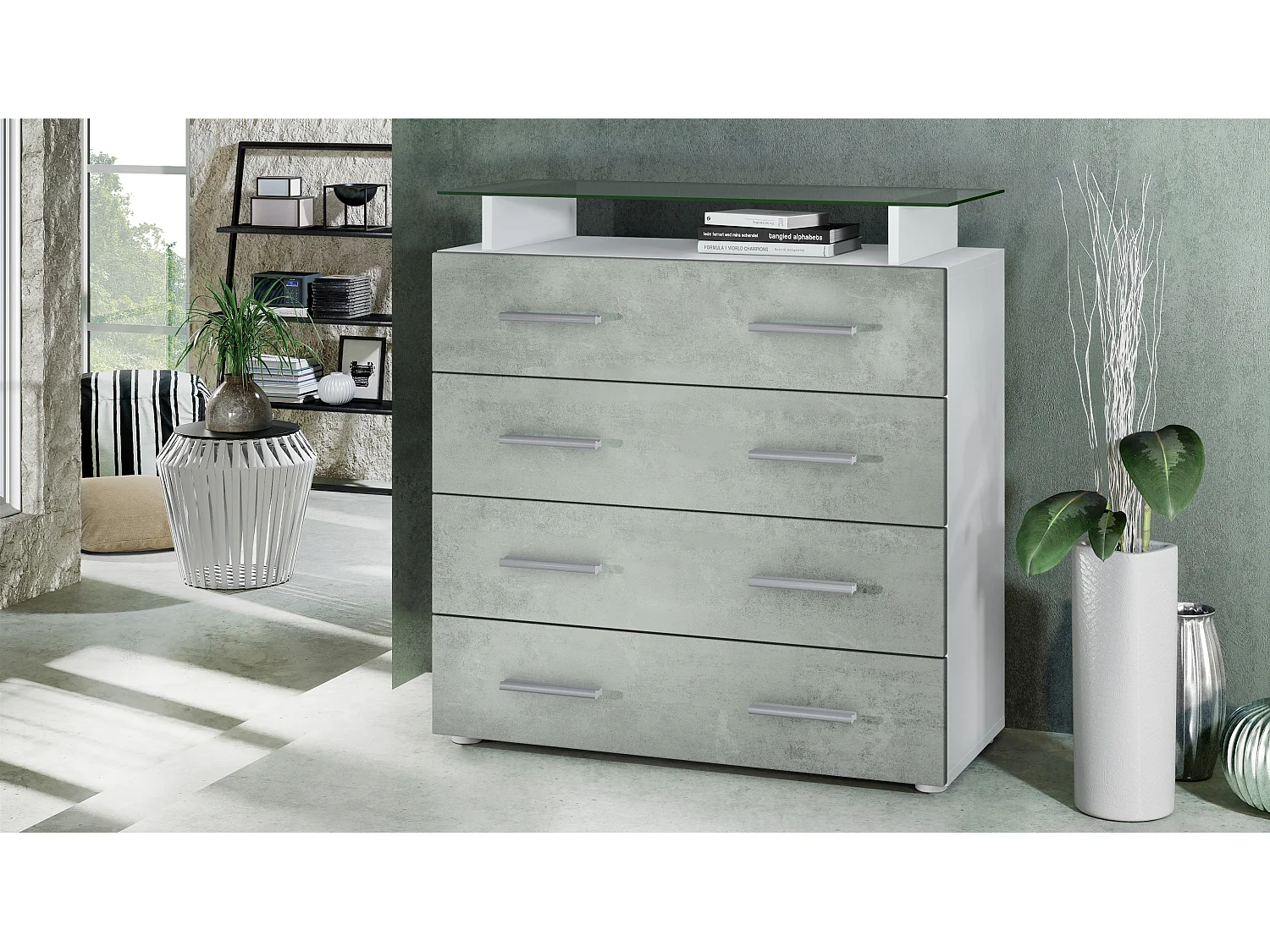 KOMMODE Pavos Beton Oxid Optik