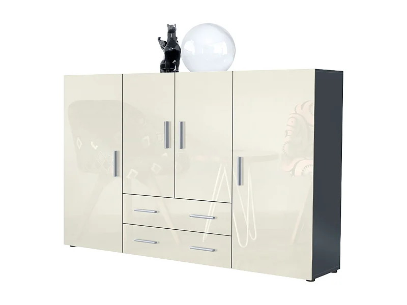 HIGHBOARD Nora Türen in Creme Hochglanz