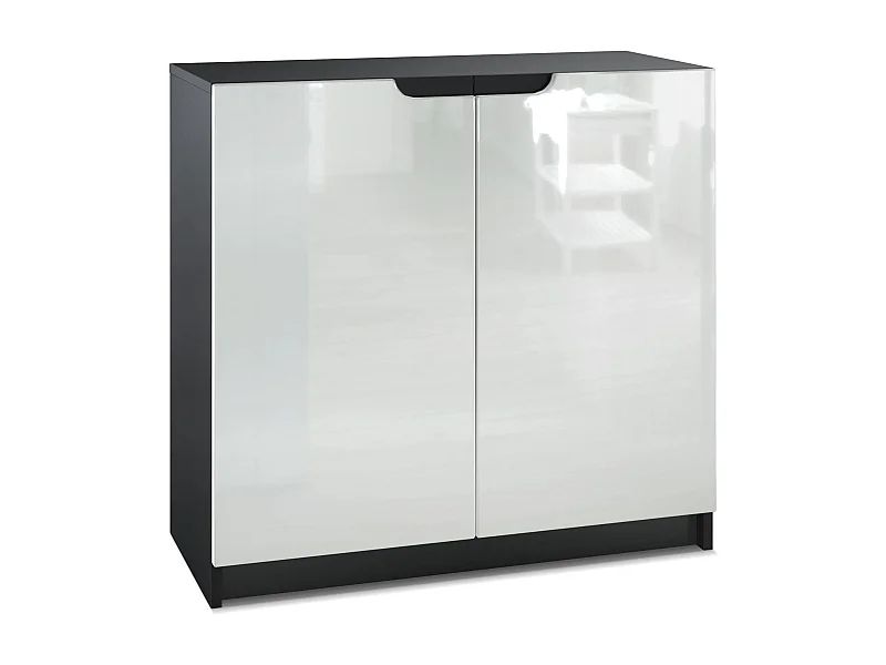 KOMMODE Logan Fronten in Weiß Hochglanz