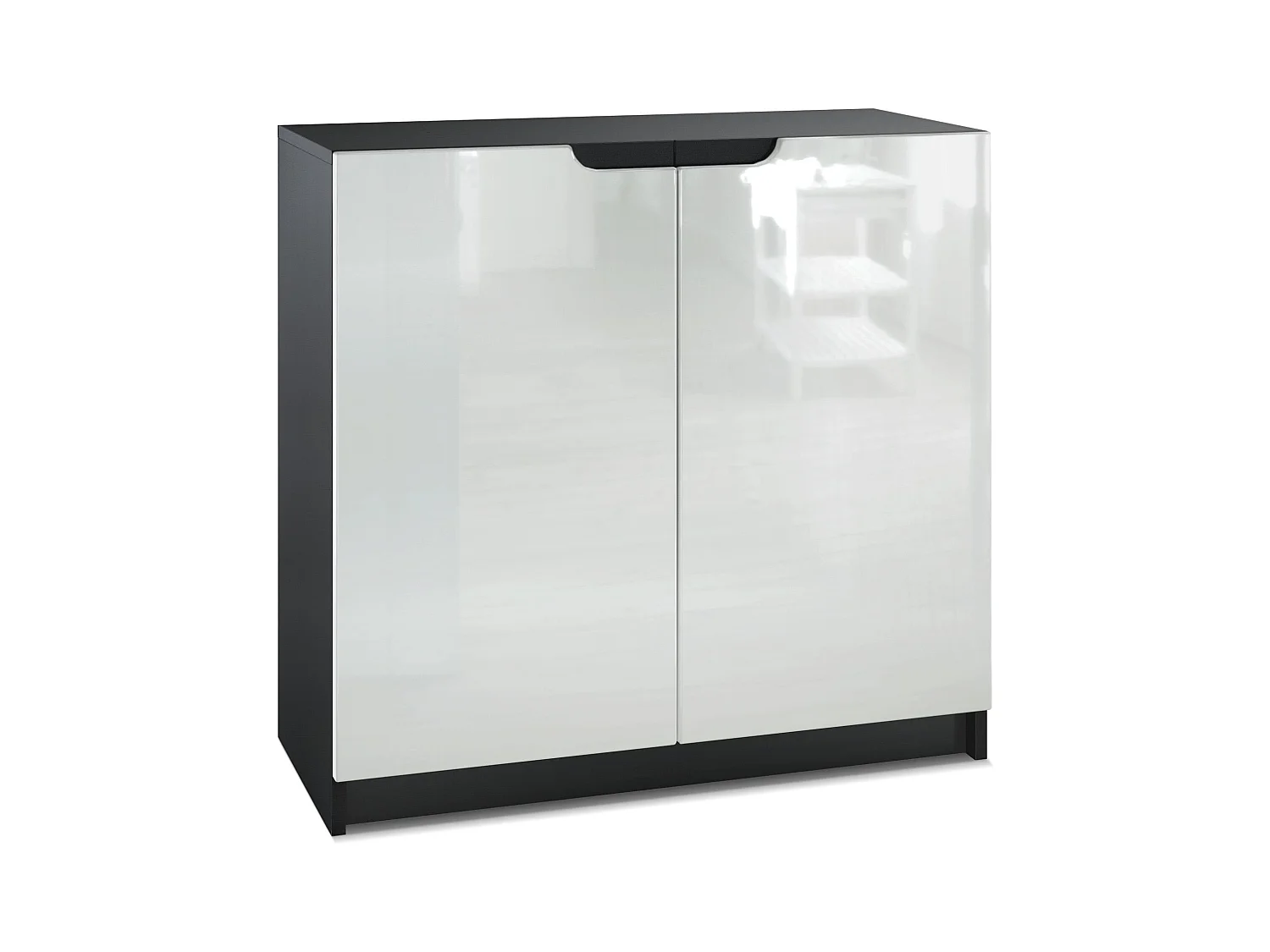 KOMMODE Logan Fronten in Weiß Hochglanz