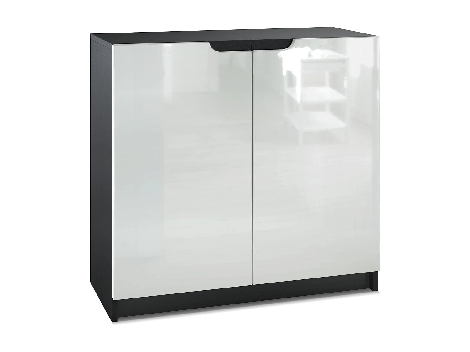 KOMMODE Logan Fronten in Weiß Hochglanz