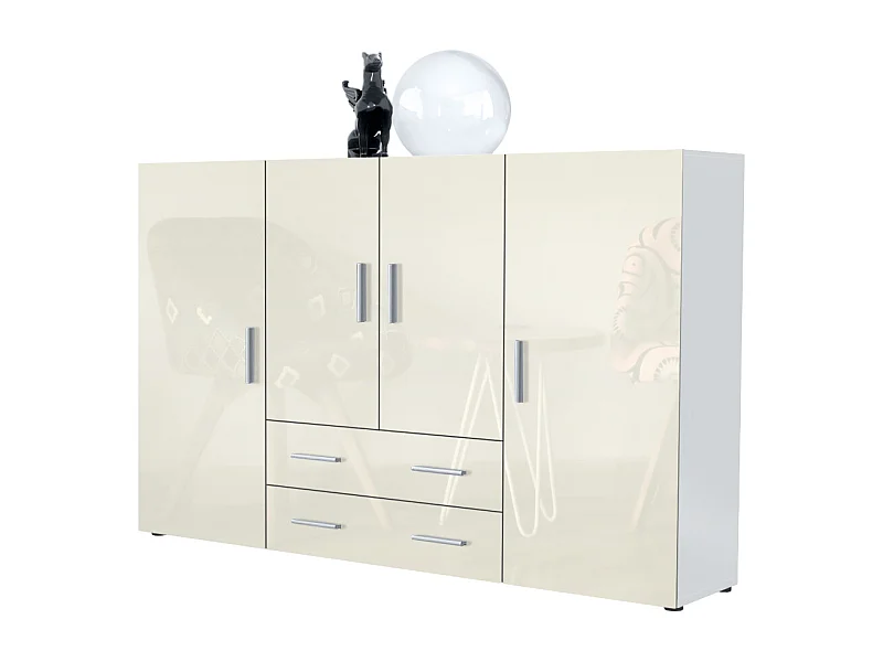 HIGHBOARD Nora Front in Creme Hochglanz