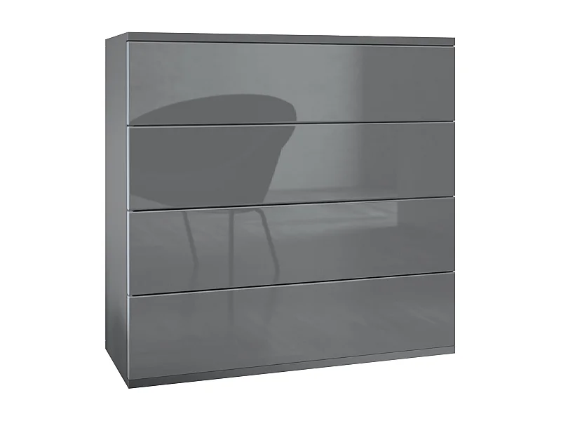 Cassettiera sospesa Pavos V3, Credenza con 4 cassetti antracite opaco /grigio lucido (76 x 76 x 35 cm)