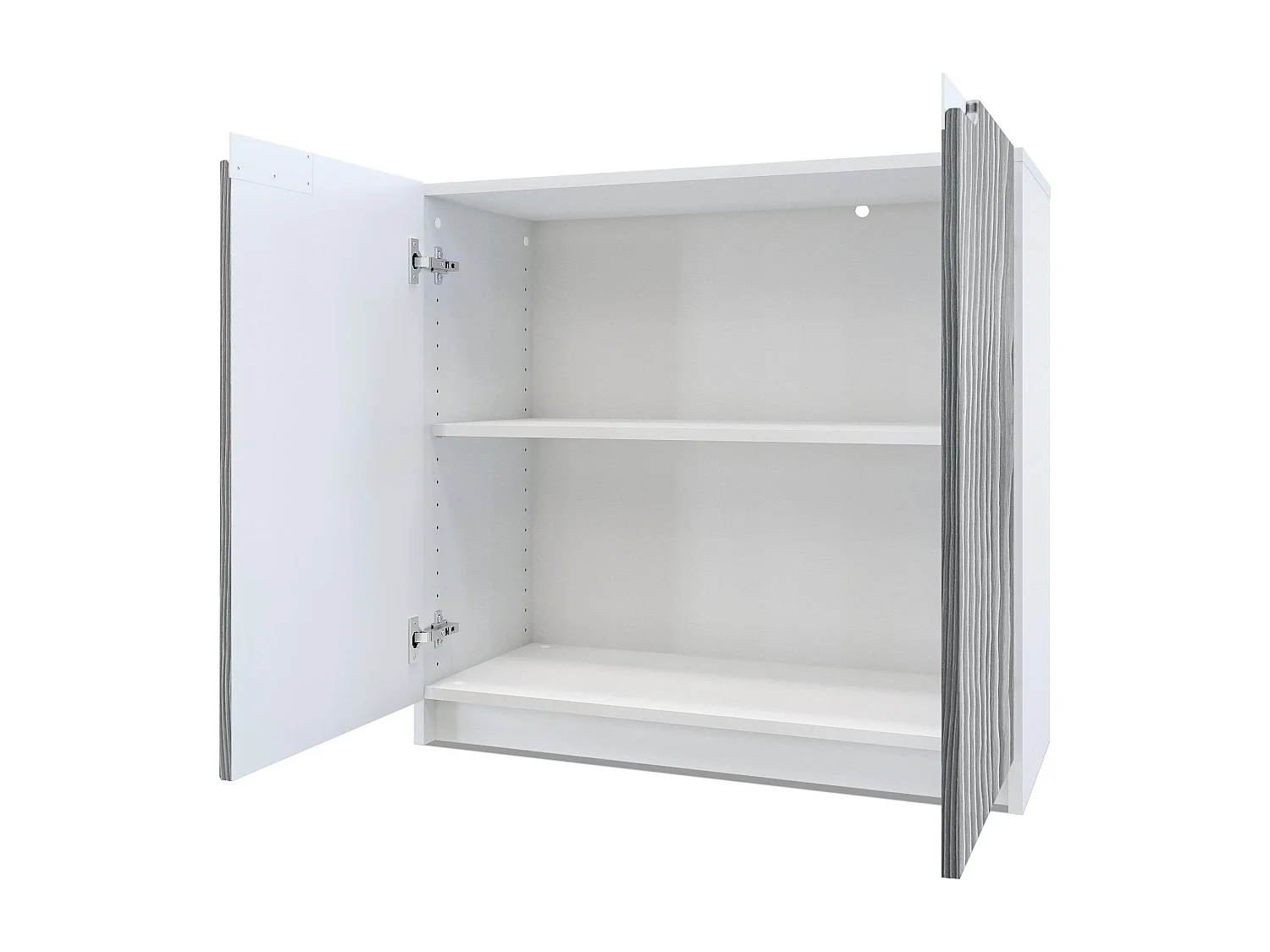 Madia Logan, mobile a 2 ante, bianco opaco/nero lucido (82 x 78 x 37 cm)