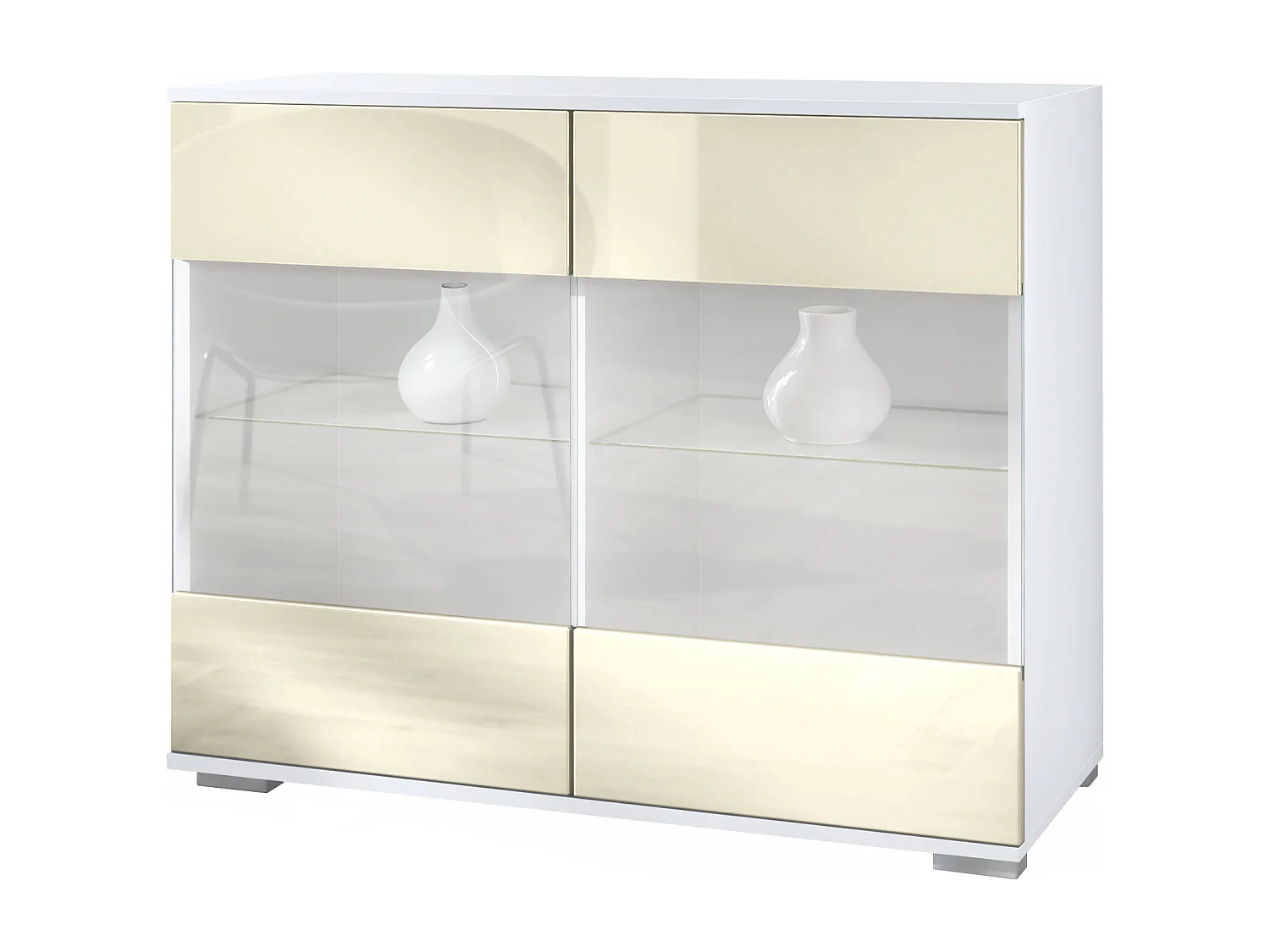 KOMMODE Bari Creme Hochglanz