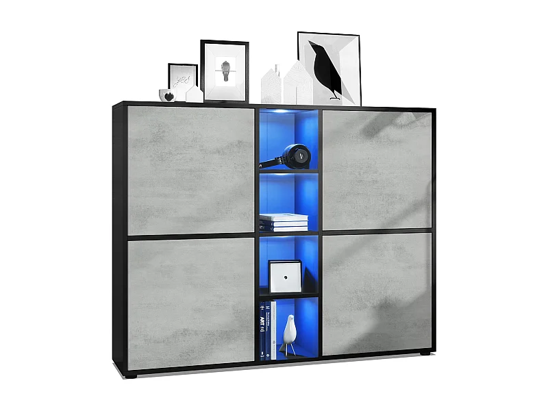 HIGHBOARD Cuba Türen in Beton Oxid Optik