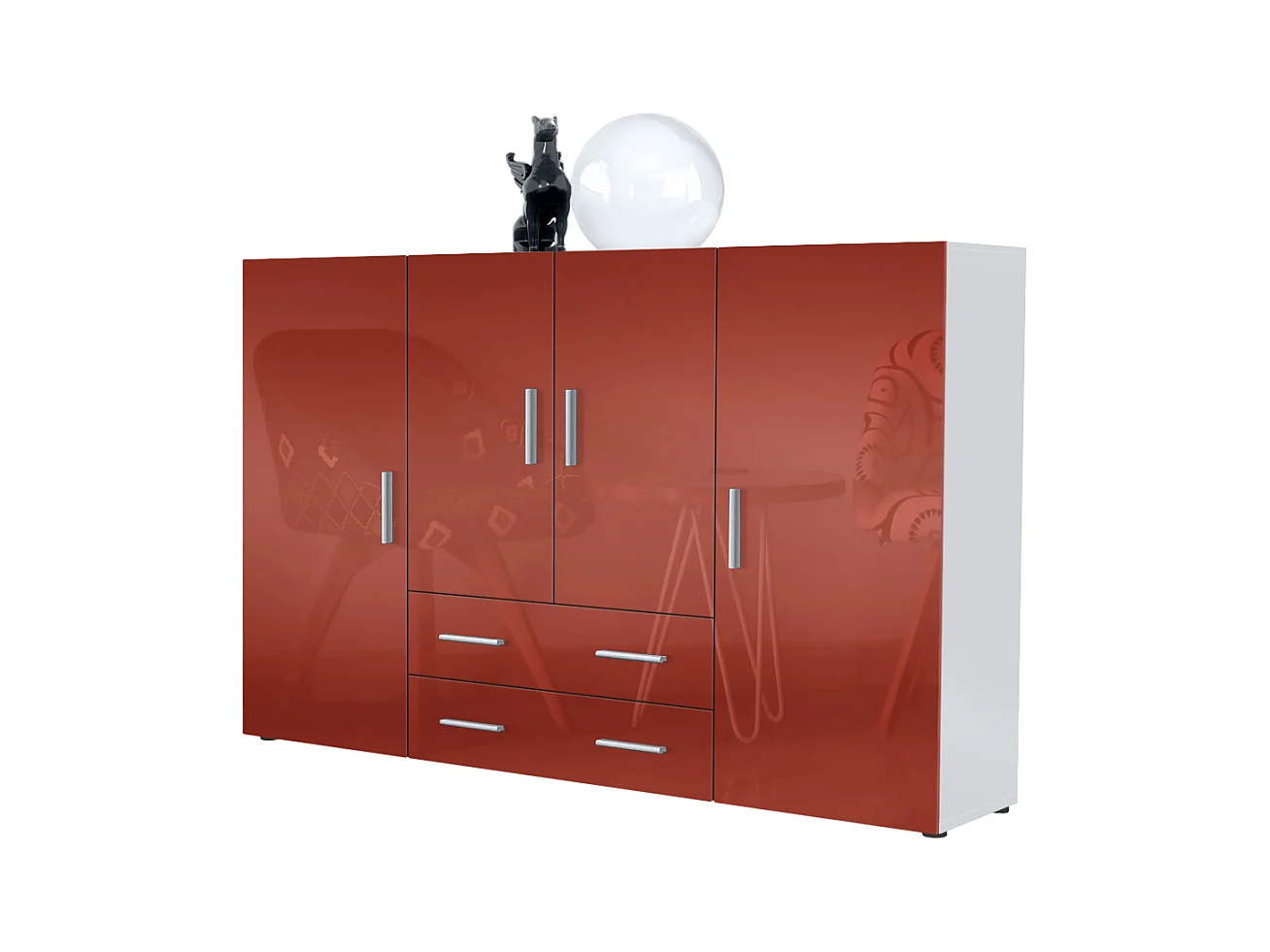 HIGHBOARD Nora Front in Bordeaux Hochglanz