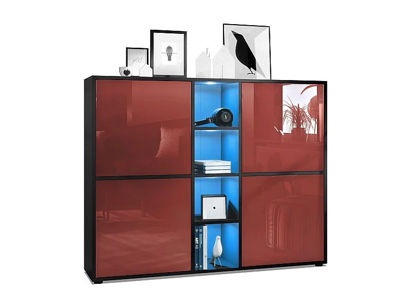HIGHBOARD Cuba Türen in Bordeaux Hochglanz