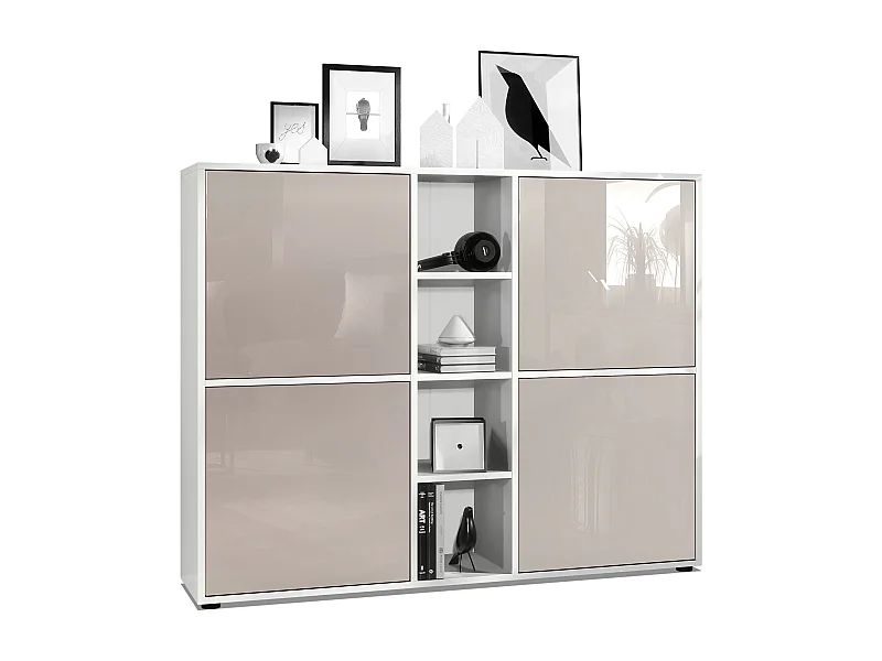 HIGHBOARD Cuba Türen in Sandgrau Hochglanz