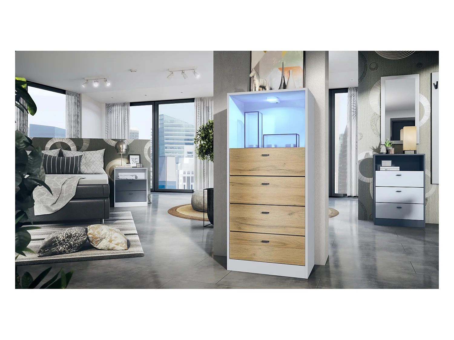 KOMMODE Pino Fronten in Eiche Natur