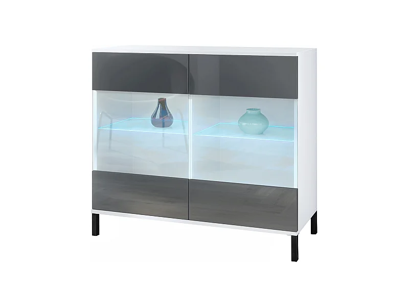 KOMMODE Bari Grau Hochglanz