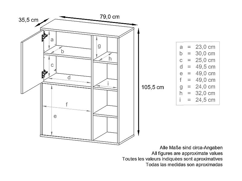 HIGHBOARD Cuba Türen in Weiß Hochglanz