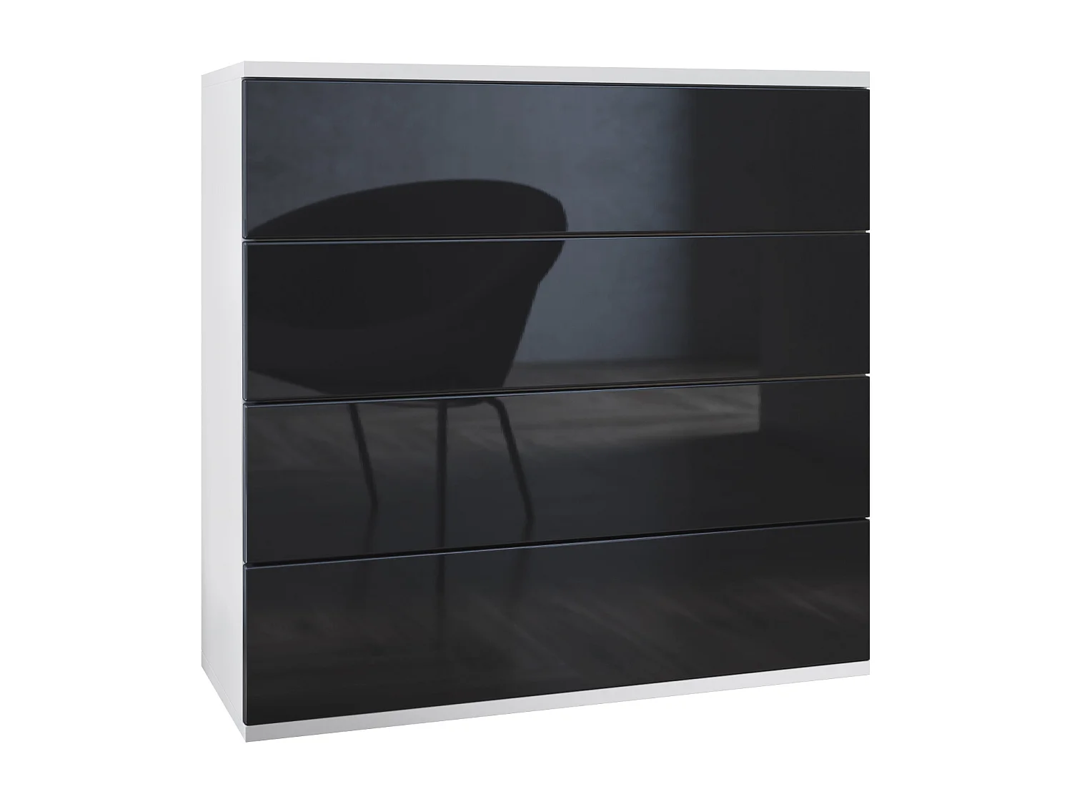 KOMMODE Pavos Schwarz Hochglanz