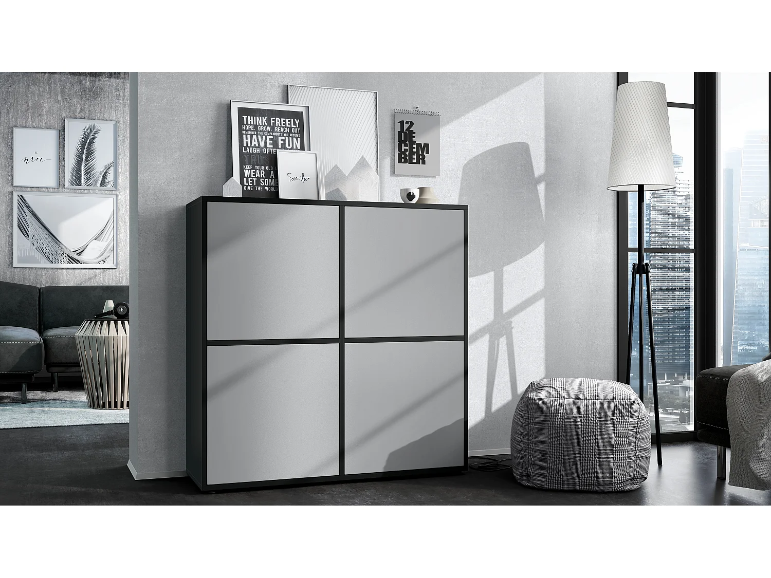 HIGHBOARD Cuba Türen in Hellgrau seidenmatt