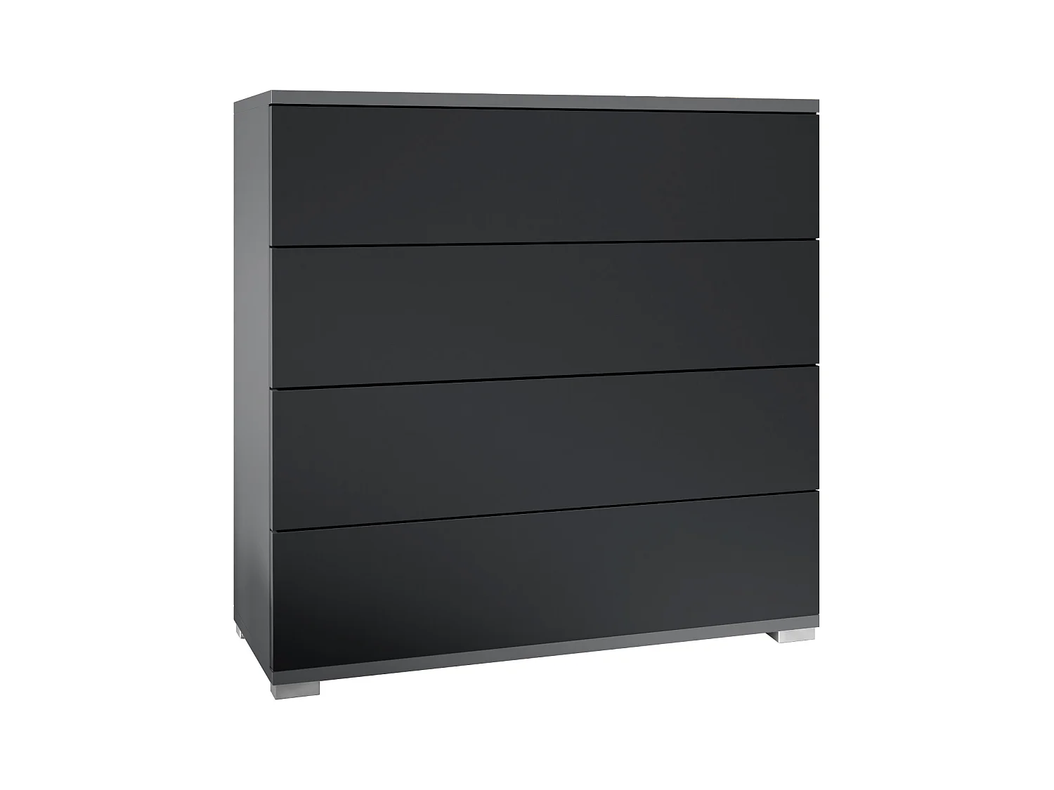 Commode  Pavos V3, Buffet avec 4 tiroirs anthracite mat/noir mat (76 x 76 x 35 cm)