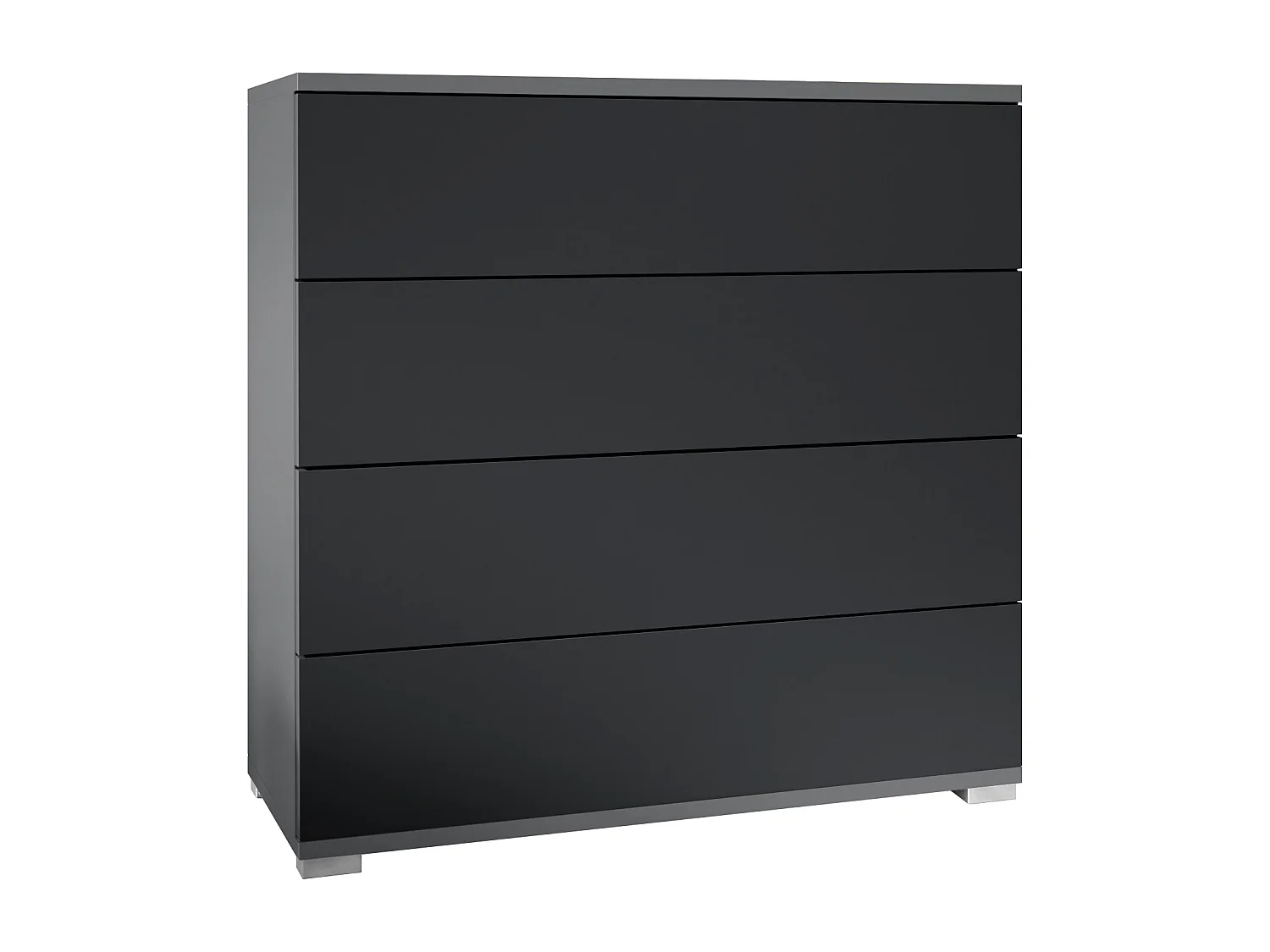 Vladon Cassettiera Pavos V3, Credenza con 4 cassetti antracite opaco /nero opaco (76 x 76 x 35 cm)