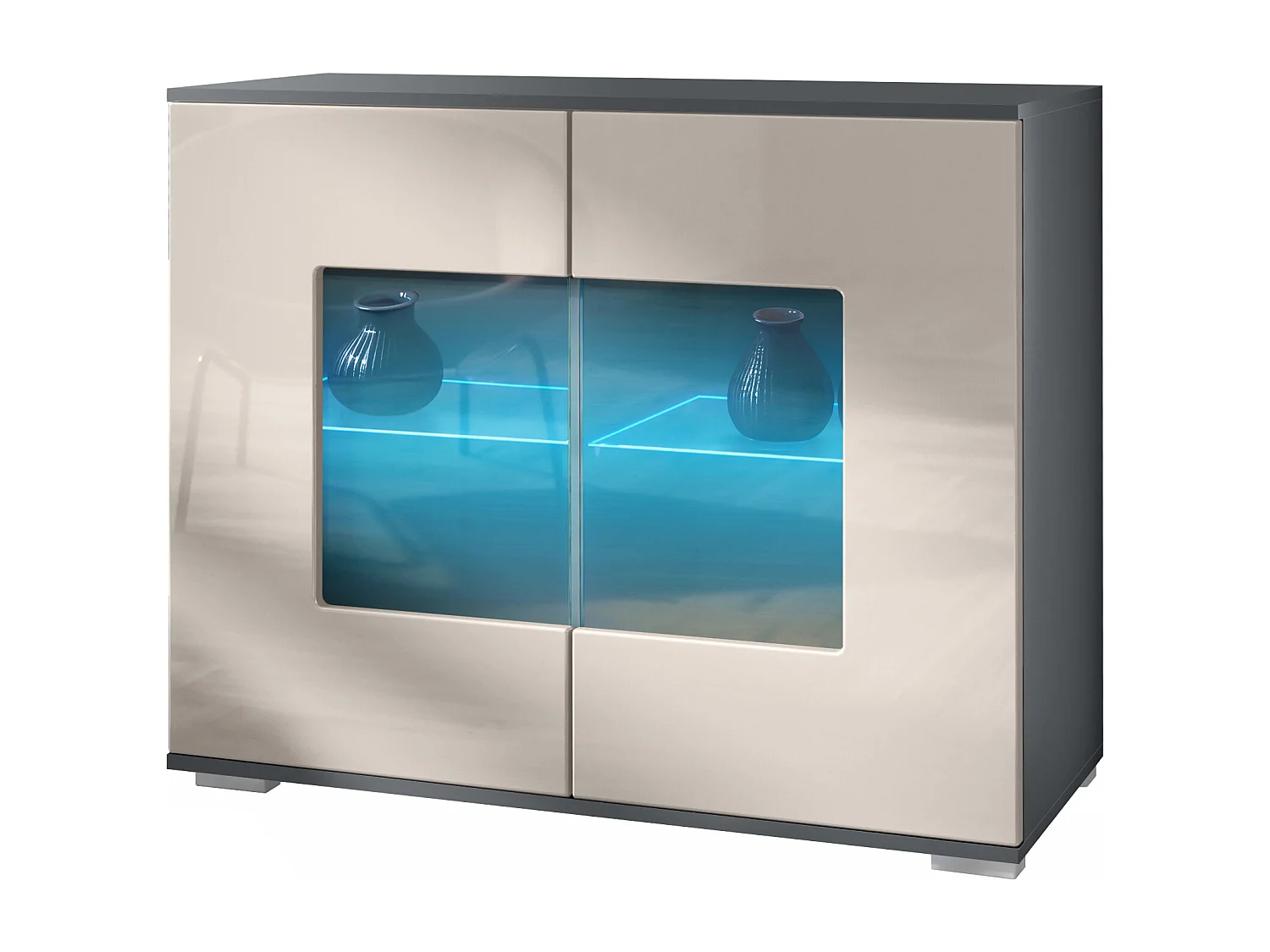 KOMMODE Grömitz Sandgrau Hochglanz