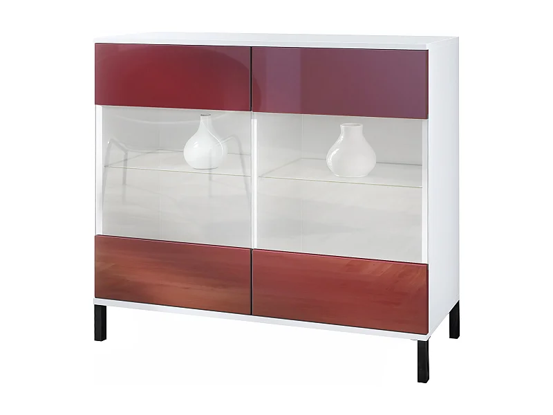 KOMMODE Bari Bordeaux Hochglanz