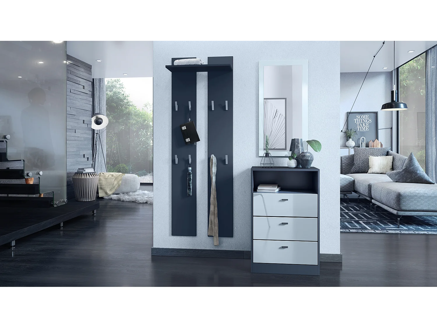 KOMMODE Pino Fronten in Weiß Hochglanz