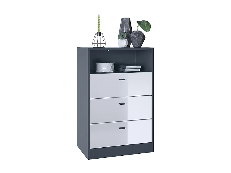 KOMMODE Pino Fronten in Weiß Hochglanz