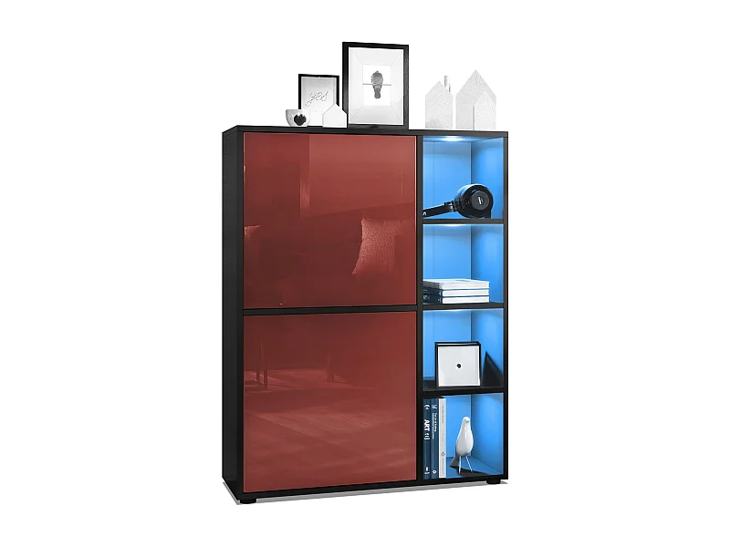 HIGHBOARD Cuba Türen in Bordeaux Hochglanz