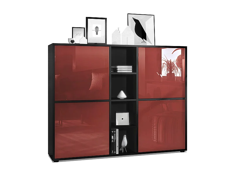 HIGHBOARD Cuba Türen in Bordeaux Hochglanz