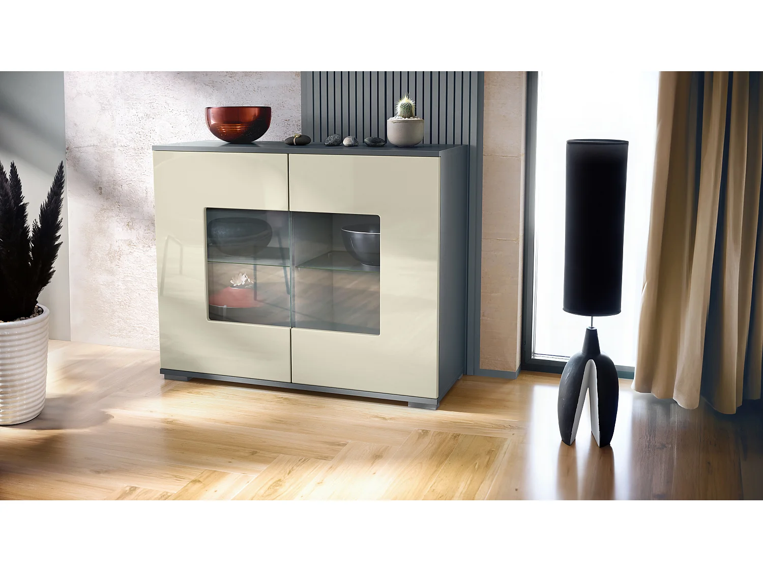 KOMMODE Grömitz Creme Hochglanz