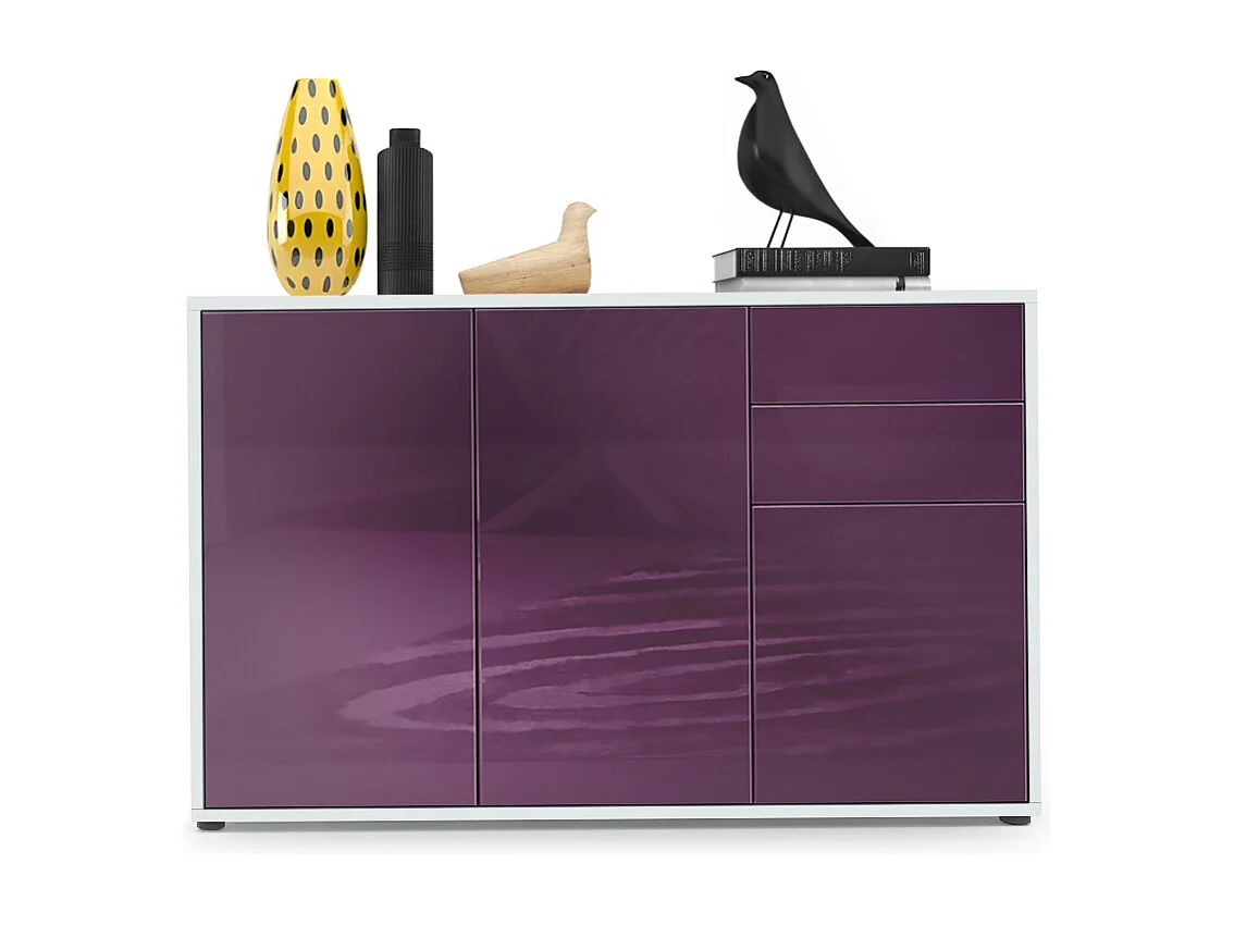 KOMMODE Ben Front in Brombeer Hochglanz