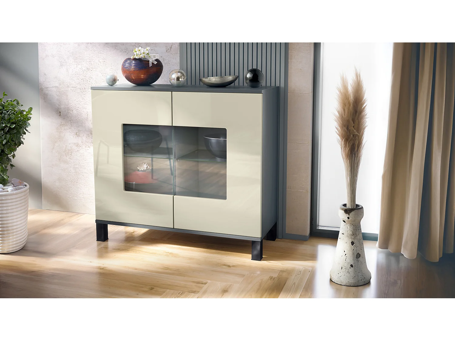 KOMMODE Grömitz Creme Hochglanz