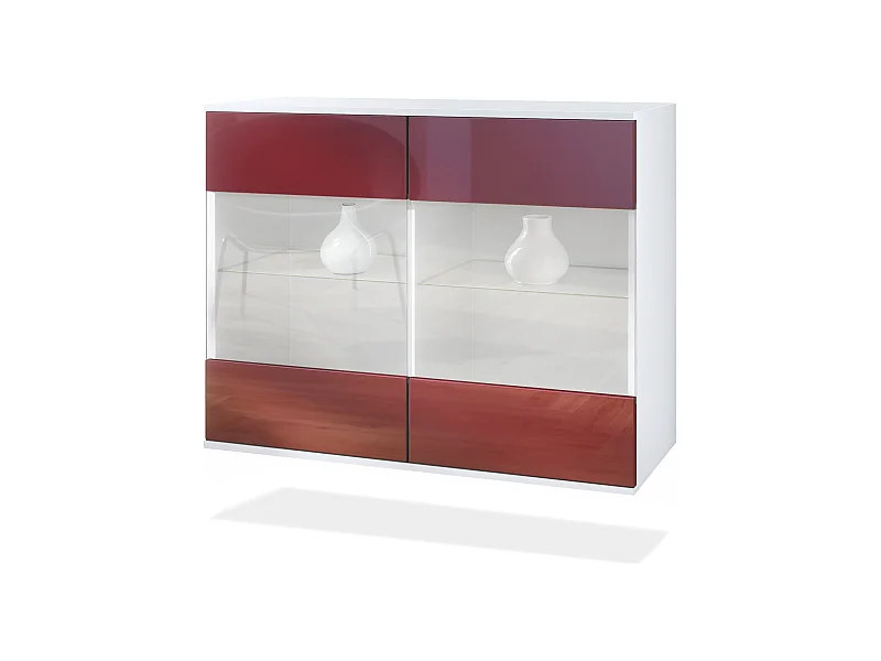 KOMMODE Bari Bordeaux Hochglanz