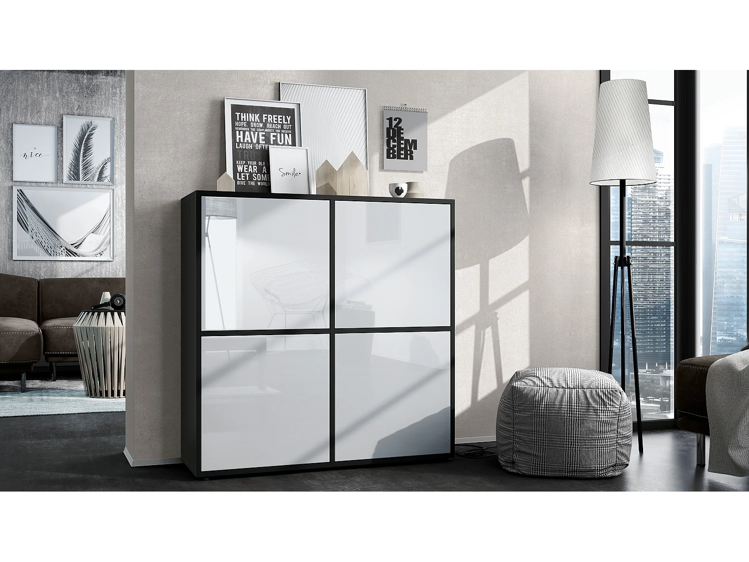 HIGHBOARD Cuba Türen in Weiß Hochglanz