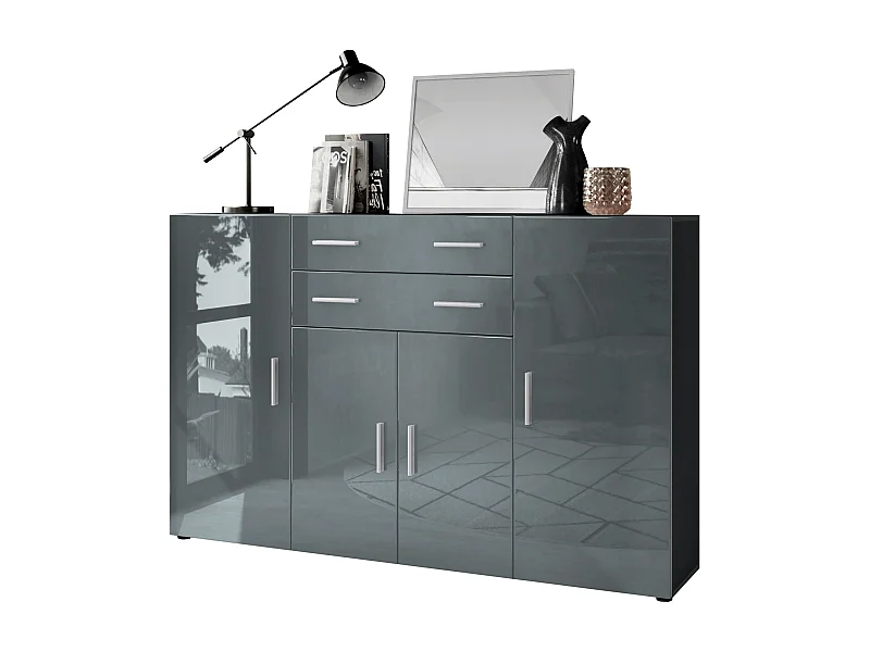 HIGHBOARD Aron Fronten in Grau Hochglanz