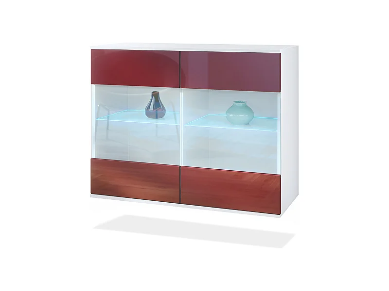 KOMMODE Bari Bordeaux Hochglanz