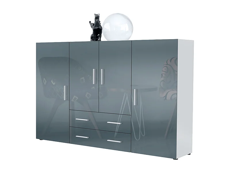 HIGHBOARD Nora Front in Grau Hochglanz