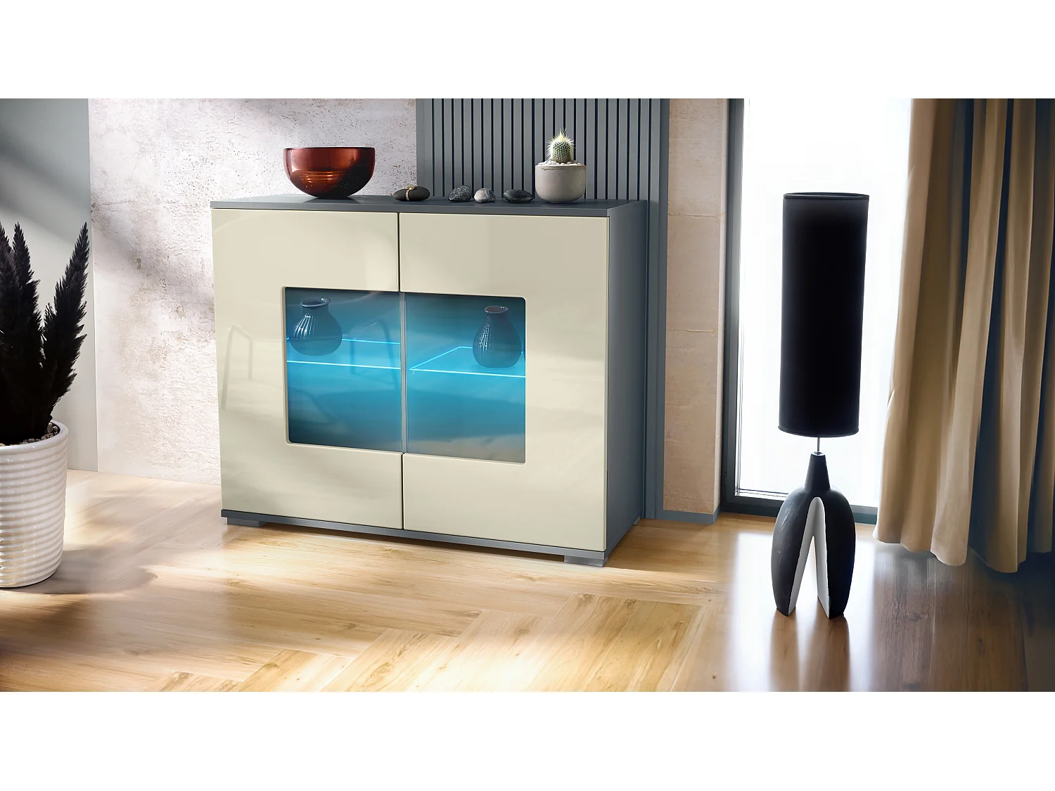 KOMMODE Grömitz Creme Hochglanz