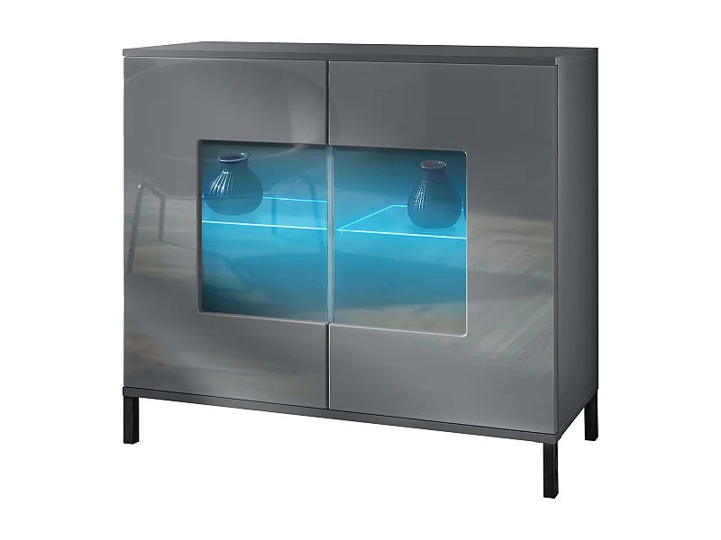 KOMMODE Grömitz Grau Hochglanz