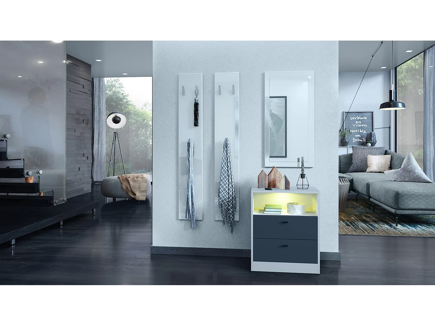 KOMMODE Pino Fronten in Anthrazit matt