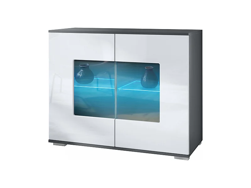 KOMMODE Grömitz Weiß Hochglanz