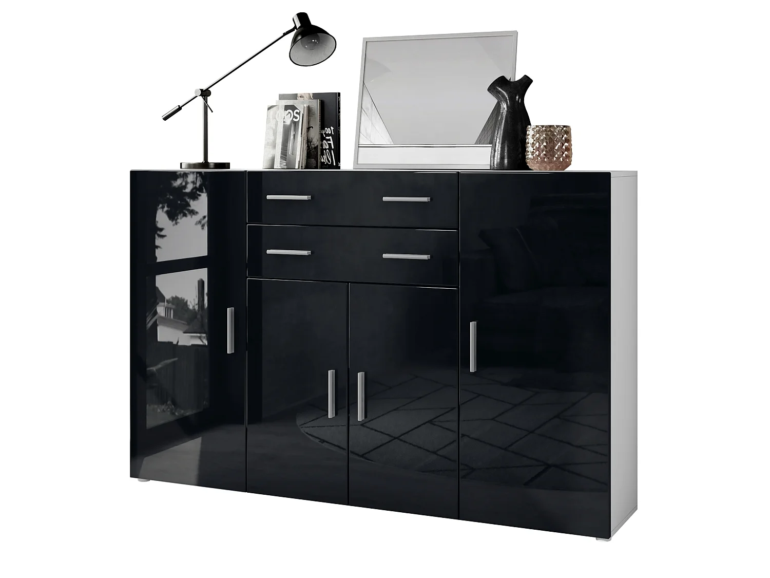 HIGHBOARD Aron Fronten in Schwarz Hochglanz