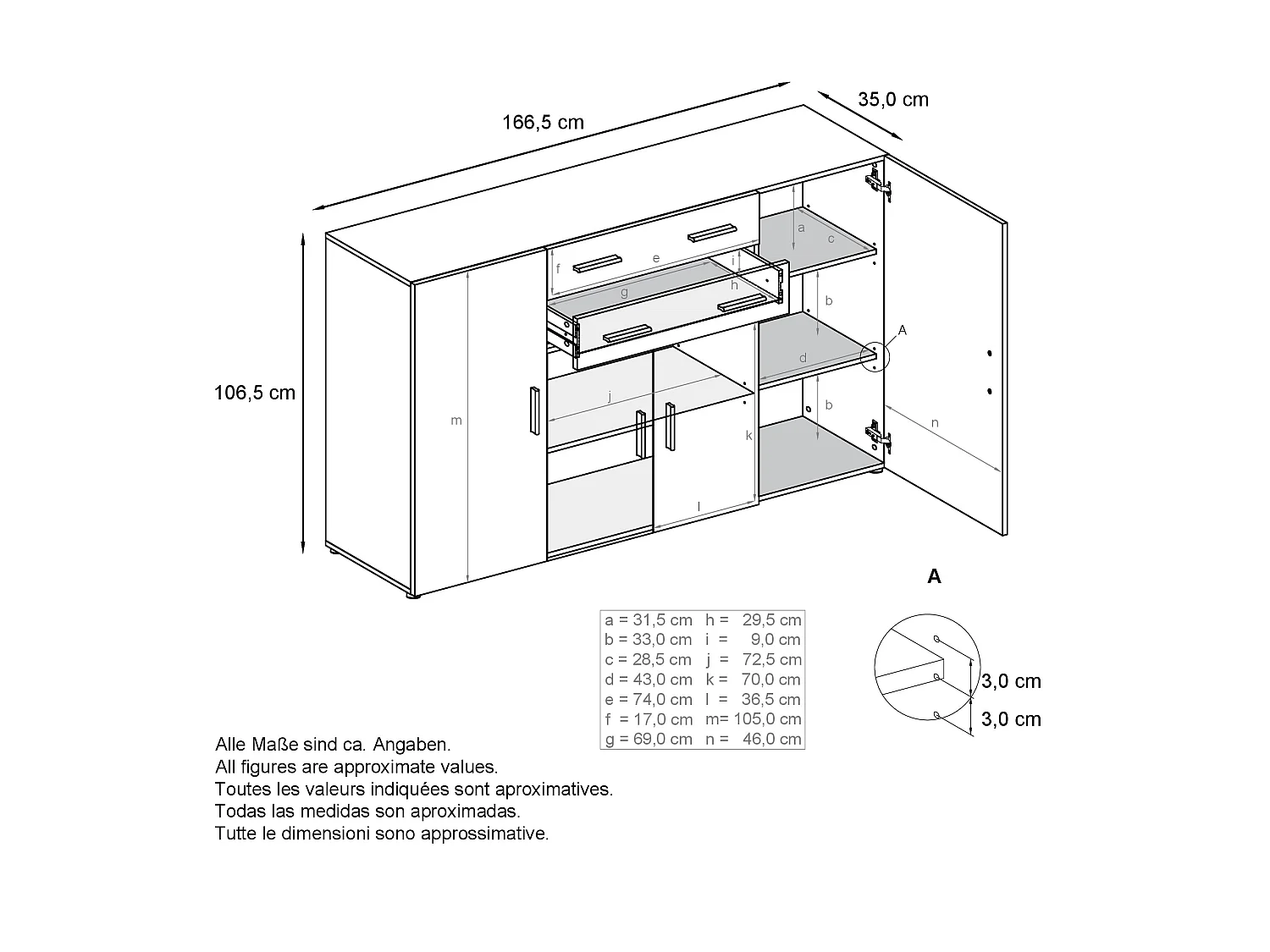 HIGHBOARD Aron Fronten in Schwarz Hochglanz