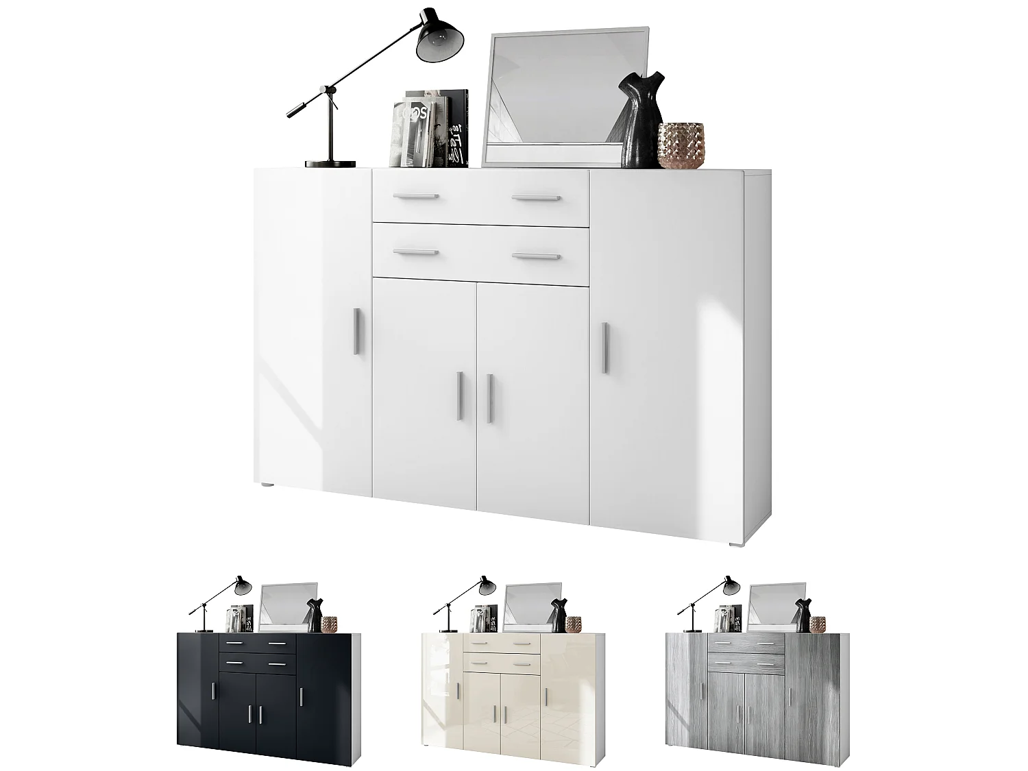 HIGHBOARD Aron Fronten in Schwarz Hochglanz