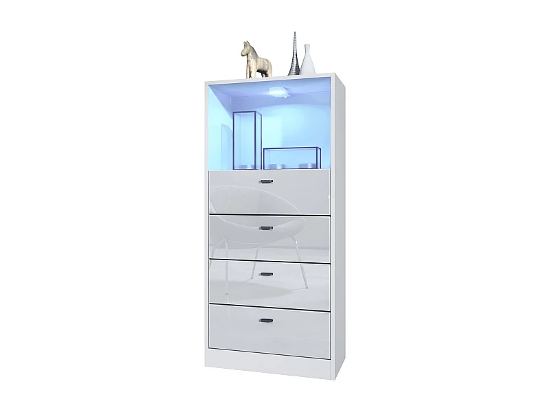 KOMMODE Pino Fronten in Weiß Hochglanz