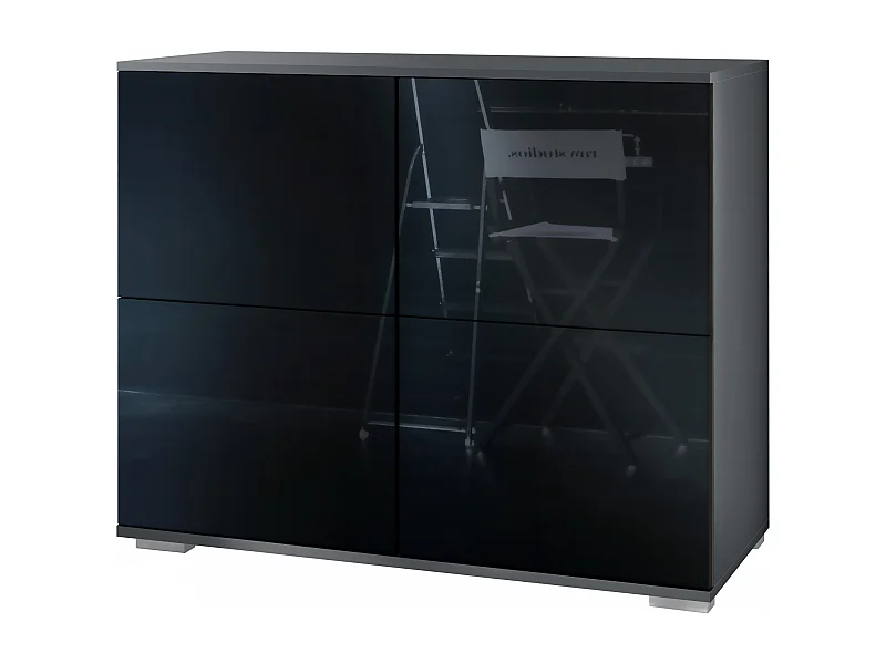 KOMMODE Rova Schwarz Hochglanz