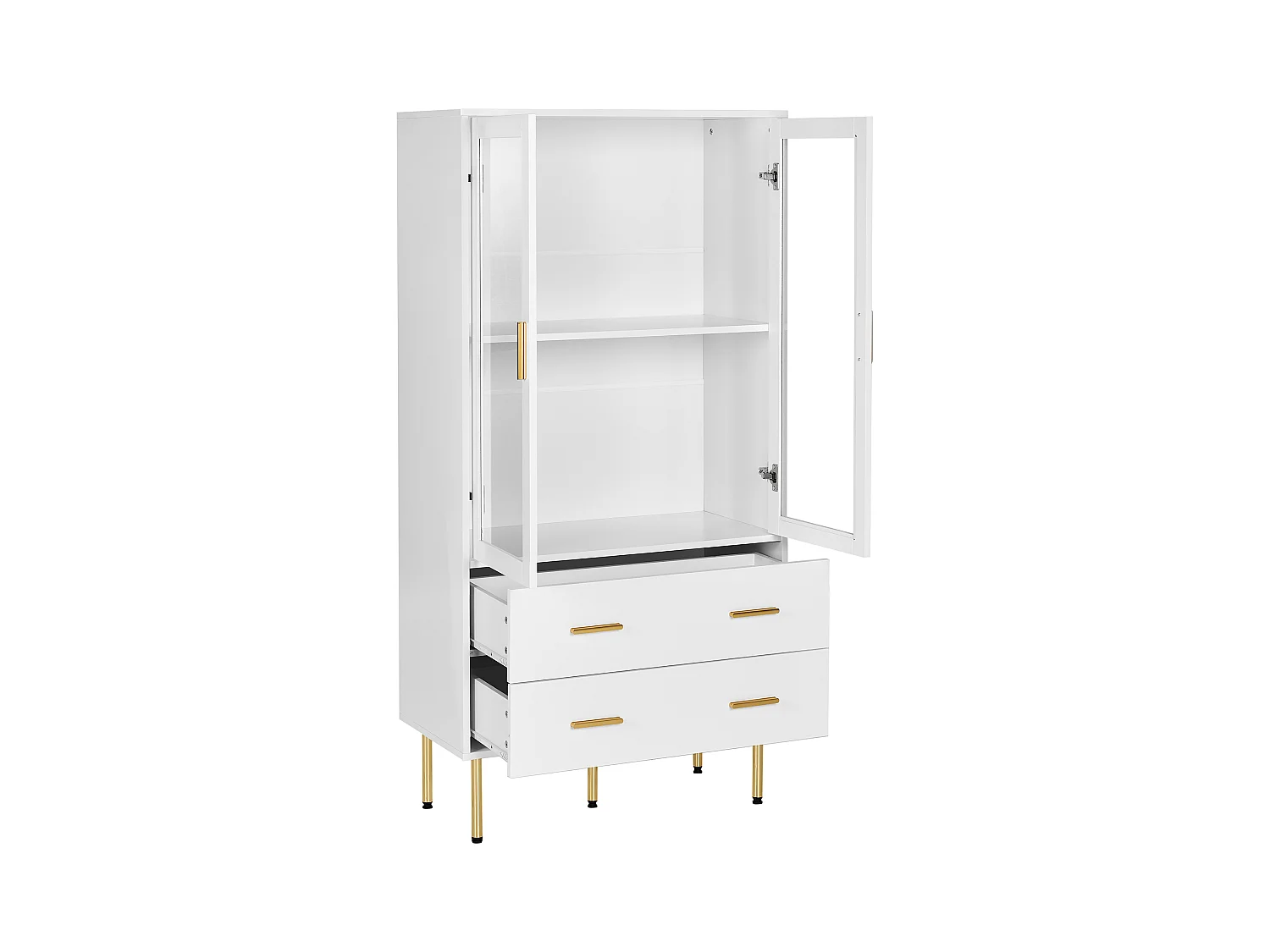 Vitrine en verre MILORA 80 cm Blanc